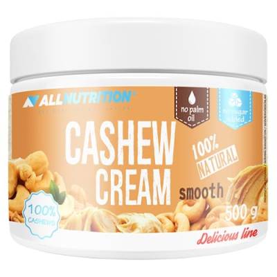 ALLNUTRITION Cashew Cream Smooth Cashewnuss-Creme - Reich an Eiweiß, Ungesättigten Fettsäuren und B-Vitaminen - Nuss-Brotaufstrich - Köstliche Beilage zu Mahlzeiten und Frühstück - 1000g von ALLNUTRITION