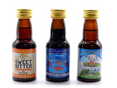 Blu Curacao + Sweet Bitter + Peppermint 3x25 ml – alkoholfreier | Essenz für Wodka | Aroma für Kuchen von AlcoFermBrew