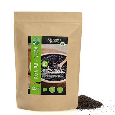 BIO Quinoa schwarz (1kg), schwarze Quinoa Bio aus kontrolliert biologischem Anbau, glutenfrei, laktosefrei, laborgeprüft, vegan, 100% naturrein ohne Zusätze von Alpi Nature