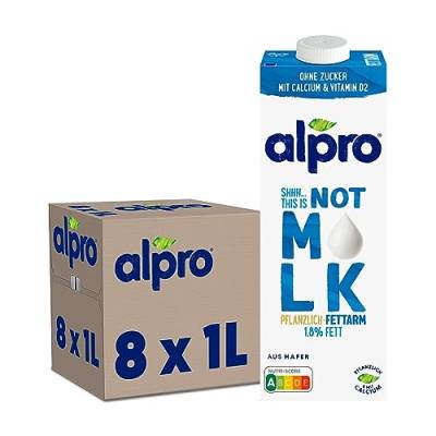 Alpro THIS IS NOT MLK Drink Pflanzlich & fettarm 1,8% ,8x1L, haltbar | 100% pflanzlich | enthält Calcium, Vitamine D sowie viele Ballaststoffe | ohne Zucker von Alpro