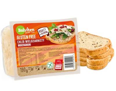 BALVITEN Glutenfrei geschnittenes Mehrkornbrot, 190 g, zertifiziert, extra weich, vegan, ohne Weizen, langlebig von Balviten gluten - free