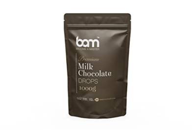 BAM Premium Milchschokolade Drops, Callets, Chips zum Schmelzen, Backen für Zuhause und Profi (1 kg) von BAM