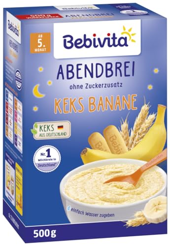 Bebivita Abendbrei Keks-Banane - nach dem 4. Monat, 2er Pack (2 x 500g) von Bebivita