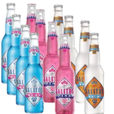 12 Flaschen Salitos Bier im Mixpaket je 4 Flaschen Blue,Ice und Red zum testen von Bier