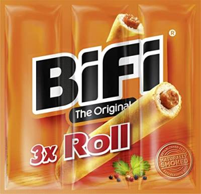 BiFi Roll – Herzhafter, original Salami Fleischsnack – Snack im Teigmantel – Multipack, 10er Pack (10 x 3 x 45 g) von Bifi