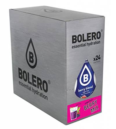 Bolero Drinks Mix 24x9g I BERRY MIX I zuckerfreies Getränkepulver mit Stevia gesüßt | für diabetiker | Party Mix Getränke | ein gesünderes Getränk für Familie und Freunde von Bolero