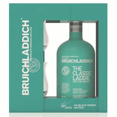 Bruichladdich Scottish Barley Geschenkset mit 2 Gläsern 0,7 L 50%vol von Bruichladdich