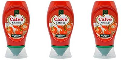 3x Calvé Ketchup Squeeze FritesSoße Tafelsauce natürliche Inhaltsstoffe 250ml von Calvé