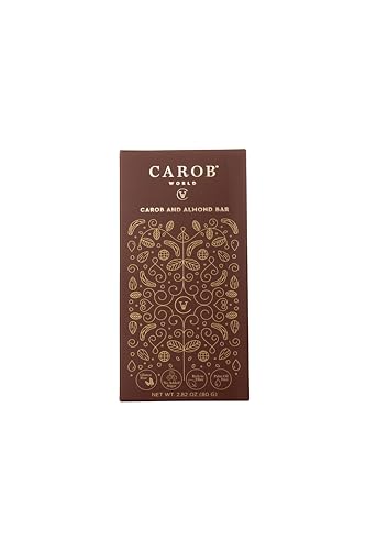 Carob & Almond Bar | Glutenfrei, zuckerfrei und vegan | 1er-Pack (1 x 80g) von Carob World CW