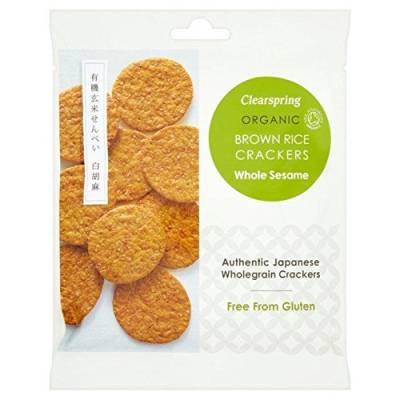 Clearspring | Brown Rice Crackers - Whole Sesame | 1 X 40G von Clearspring
