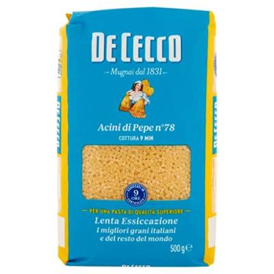 De Cecco Pasta 100% Italienisch Acini di Pepe n° 78 kurze Pasta 500g von De Cecco