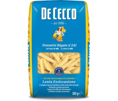 Pasta De Cecco 100% Italienisch Penne Mezzane Lisce n. 140 Nudeln 500g von De Cecco