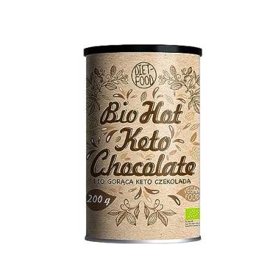 Diet-Food Bio Keto Hot Chocolate - Heiße Schokolade für die Keto-Diät - Reich an Fetten - Mäßig an Eiweiß und Wenig Kohlenhydraten - Gesüßt mit Erythritol - Vielseitig Einsetzbar - für Veganer - 200g von Diet-Food