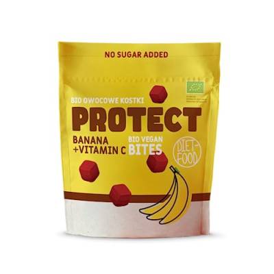 Diet-Food Vegane Lebensmittel Bites Bio-Fruchtwürfel Obstwürfel - 100% Obst - Veganer Gesund Snack - Zuckerfreie Süssigkeiten - Vegan Produkte Dattelpaste mit Banane - 120 g von Diet-Food