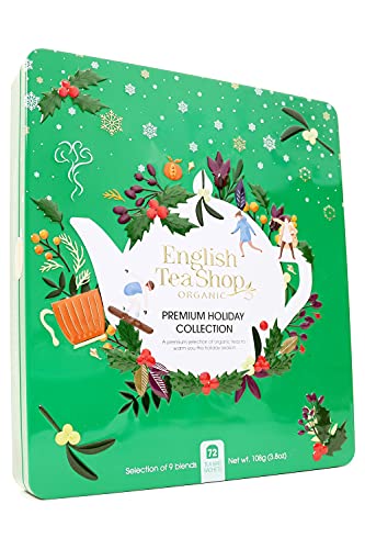 ETS - Winter-Tee Kollektion "Premium Holiday Collection" Grün, Metalldose, Teegeschenk Box, BIO, 72 Teebeutel (9x8) von English Tea Shop
