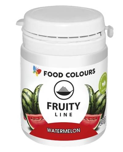 Food Colours Natürliches Farbstoffpulver Fruity Line WATERMELON 20G Natürliches Färbepulver für Cremes, Zuckerguss, Biskuitteig Lebensmittelfarbstoff in Pulverform für Getränke, Gelees von Food Colours