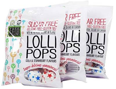 3 x Free From Fellows Sugar Free Lollipops Sweets 60g von Free From Fellows