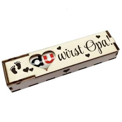 Du wirst Opa! - Holz Geschenkbox geschliffen mit Spruch Lasergravur inkl. Duplo Schokoriegel Schokolade Geschenkidee Handarbeit von Girahlutions