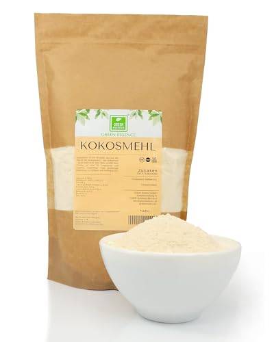 Kokosmehl 1kg von der Grünen Essenz - hochwertiges Kokosnussmehl für eine kohlenhydratarme und gesunde Ernährung laktosefrei - vegan von Green Essence