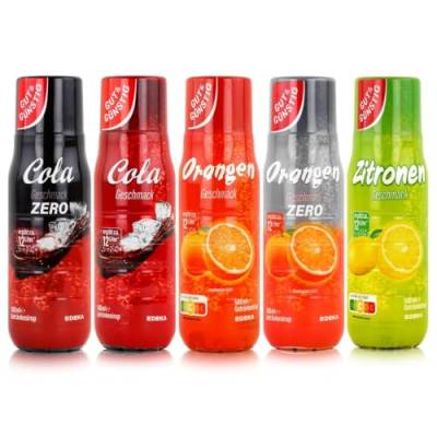 Gut & Günstig Sirup Mix - Unsere Besten - 5 x 500ml - Orange, Orange Zero, Zitrone, Cola, Cola Zero von H-O