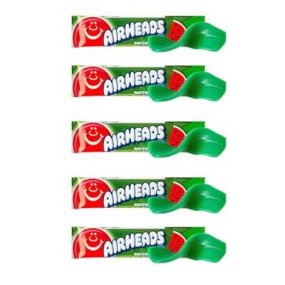 5x AIRHEADS Watermelon - leckere amerikanische Kaubonbons - 5x16g Leckere Kaustreifen + Heartforcards® Versandschutz (Watermelon) von HEART FOR CARDS