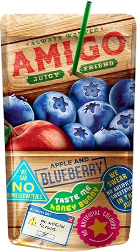 Amigo Softdrink - Juicy Friend 200ml pro Packung - Always Wanted + Heartforcards® Versandschutz (Blueberry, 1 Packung) von HEART FOR CARDS