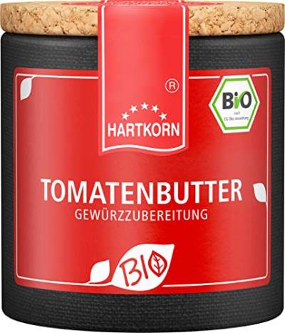 Bio Tomatenbutter - 40 g Bio Gewürzzubereitung in der Pappwickeldose mit Korkdeckel von Hartkorn - wiederverschließbar und wiederbefüllbar - mit Bio Siegel Zertifiziert von Hartkorn
