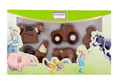 Heilemann Schokoladen-Figuren Themenpackung, Geschenkpackung Edelvollmilch, 100 g (Bauernhof) von Heilemann Confiserie