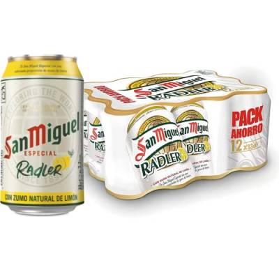 San Miguel Radler Bier und Zitronenwasser 3.2% Alkohol (Pack 24 Dosen x 33cl) bier geschenk, biere der welt, bier set, geschenk set, geschenke für männer, höhle der löwen produkte von San Miguel