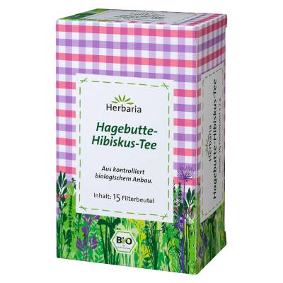 Bio Hagebutte-Hibiskus Tee, 15 Filterbeutel von Herbaria