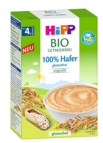 Hipp Bio-Getreide-Brei 100% Hafer, glutenfrei, nach dem 4. Monat, 4er Pack (4 x 200g) von HiPP