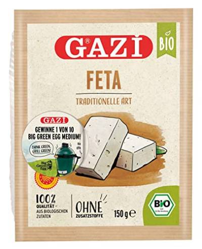 Gazi BIO Feta traditionelle Art - 3x 150g - feiner Schafs-Käse aus 100% Schafmilch, Schafkäse in Salzlake gereift mit 50% Fett i.Tr., sorgfältig hergestellt in Griechenland, 100% BIO-Qualität von Hymor