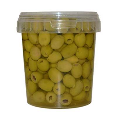 Hymor grüne Oliven entsteint - 9x 550g Behälter - Oliven aus Marokko ohne Stein Marokkanische Olive eingelegt in Lake vegan, glutenfrei, zu Tapas, Salaten, beim Kochen von Hymor