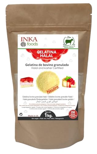 Granulierte Gelatine HALAL, 250 Bloom, neutraler Geschmack - 1kg von INKAFOODS