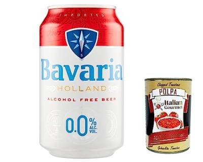 48x BIRRA Bavaria 0.0% Birra Analcolica, alkoholfrei Dosen Bier 0% Alk. 0,33l Flasche + Italian Gourmet polpa 400g von Italian Gourmet E.R.
