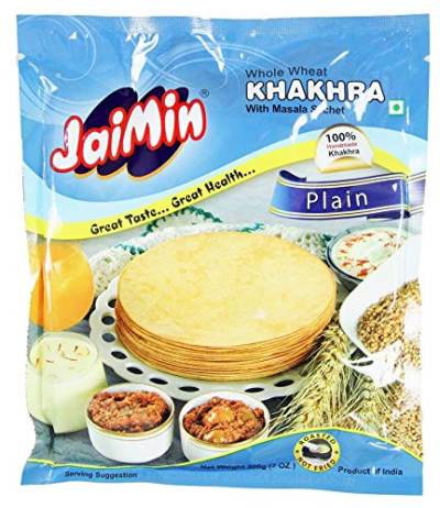 Jaimin Whole Wheat Plain Khakhra Weizen-Snack - 200g - 2er-Packung von Jaimin
