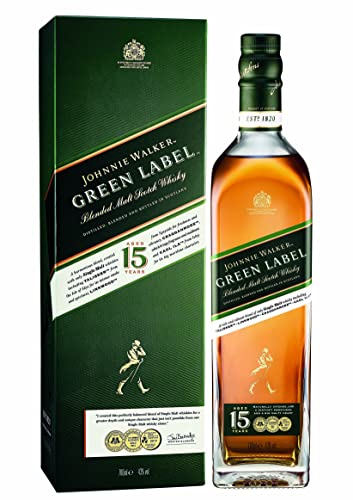 Johnnie Walker Green Label | Blended Scotch Whisky | in edler Geschenkverpackung | 43% vol | 700ml Einzelflasche | von Johnnie Walker