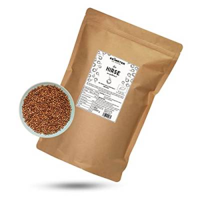 Bio Hirse (2 kg) - GEKEIMT - Ungeschält - aus EU-Bio-Landwirtschaft - Vielseitig verwendbar - Süß & herzhaft genießbar - Einfache Zubereitung - Plastikfreie Verpackung von Keimster
