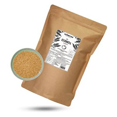 Bio Quinoa (2 kg) - GEKEIMT - Aus EU-Bio-Landwirtschaft - Quelle von Eiweiß und Ballaststoffen - Ohne Zusatzstoffe - Plastikfreie Verpackung - Vegan - Vielseitig verwendbar von Keimster