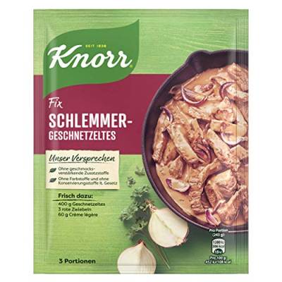 Knorr Fix Würzmischung Schlemmer-Geschnetzeltes für ein leckeres Fleischgericht ohne geschmacksverstärkende Zusatzstoffe 43 g 1 Stück von Knorr