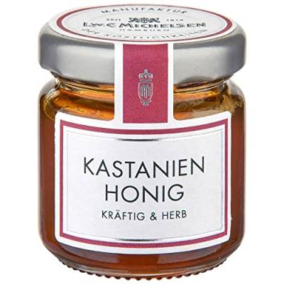L.W.C. Michelsen - Kastanien-Honig -Mini- (50g) | kräftig & herb | natürlich, ohne Zusätze | hochwertiger Honig | Honig-Spezialität | pure Natürlichkeit in einem Glas von L.W.C. Michelsen