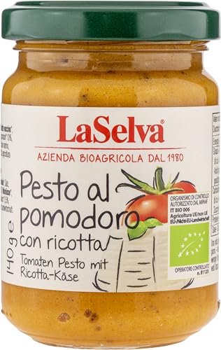 La Selva Bio Tomaten Pesto mit Ricotta-Käse - Tomaten Würzpaste (6 x 140 gr) von LaSelva