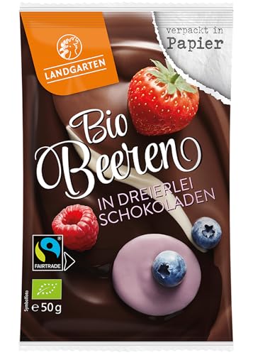 Landgarten | Bio Beeren in dreierlei Schokoladen | 1er Pack (50 g) von Landgarten