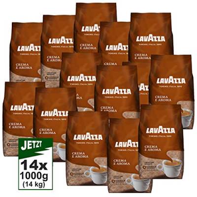 LAVAZZA Ganze Bohne Kaffee Crema E Aroma 14x1000g (14kg) Premium Kaffee Italia, cremig und aromatisch von Lavazza