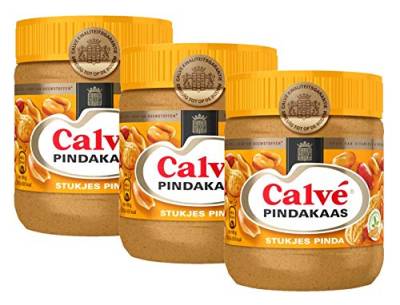 Calvé - Erdnussbutter mit Nussstücken - 350 Gramm - Packung à 3 Stück von Calvé