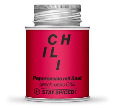 Chili / Peperoncino rot geschrotet mit Saat, 170ml Schraubdose