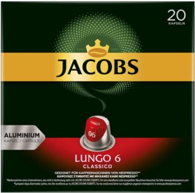 Jacobs Lungo 6 Classico Kaffekapseln 20ST 104G