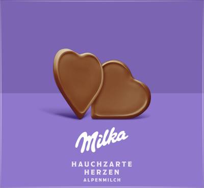 Milka I Love Milka Hauchzarte Herzen Alpenmilch-Schokolade 130G