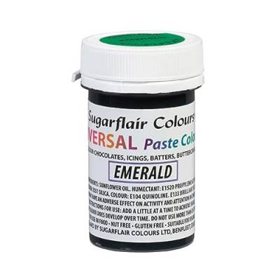 Sugarflair Emerald Universalpaste Lebensmittelfarbe – konzentrierte Lebensmittelfarbe zum Färben aller Lebensmittel einschließlich Kuchenmischung, Schokolade, Teig, Zuckerguss, Buttercreme und mehr – von Sugarflair Colours