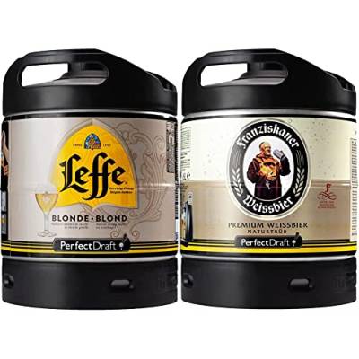 Leffe Blonde, Blondes Abteibier Bier aus Belgien, Perfect Draft (1 x 6l) MEHRWEG Fassbier & Franziskaner Weissbier Hefeweizen Bier Perfect Draft (1 x 6l) MEHRWEG Fassbier von Leffe